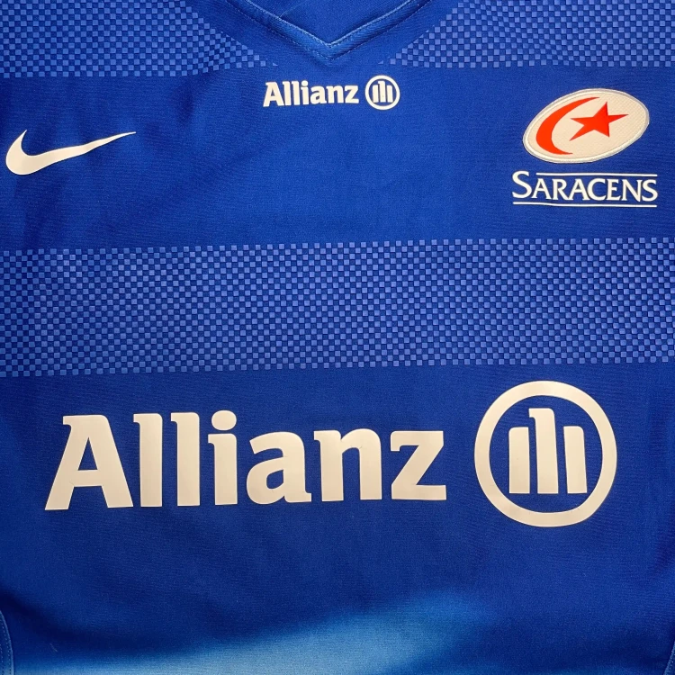 2015/16 Charlie Hodgson's Match-Worn Nike Saracens #10 GPS Away Rugby Jersey • tiziano.shop