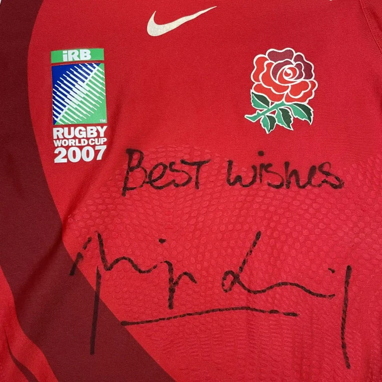 2007/09 Phil Vickery's Signed Nike England Rugby Away Jersey • tiziano.shop